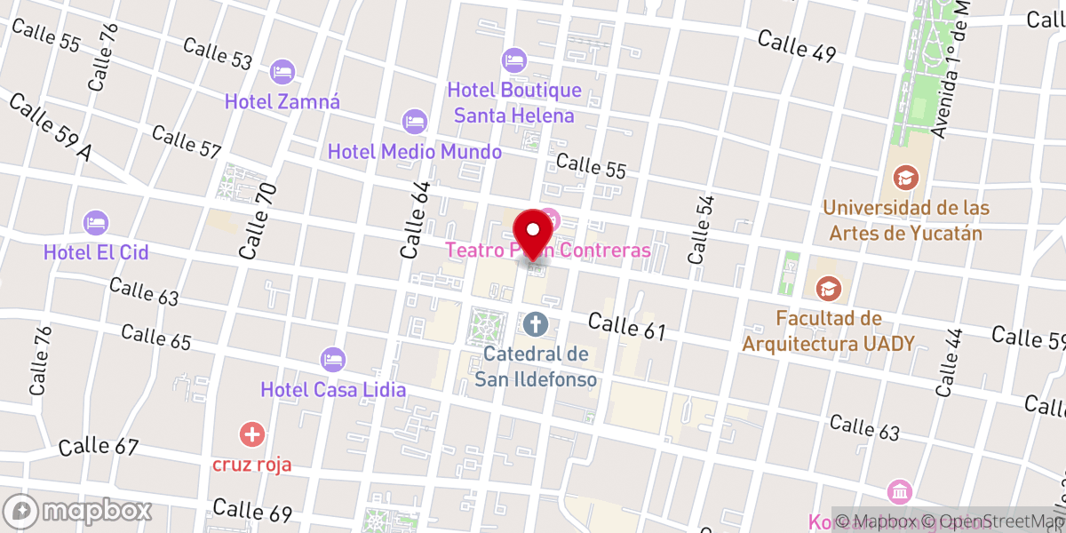 Map showing location of Parque Hidalgo. "U K'íiwik Hidalgo"
