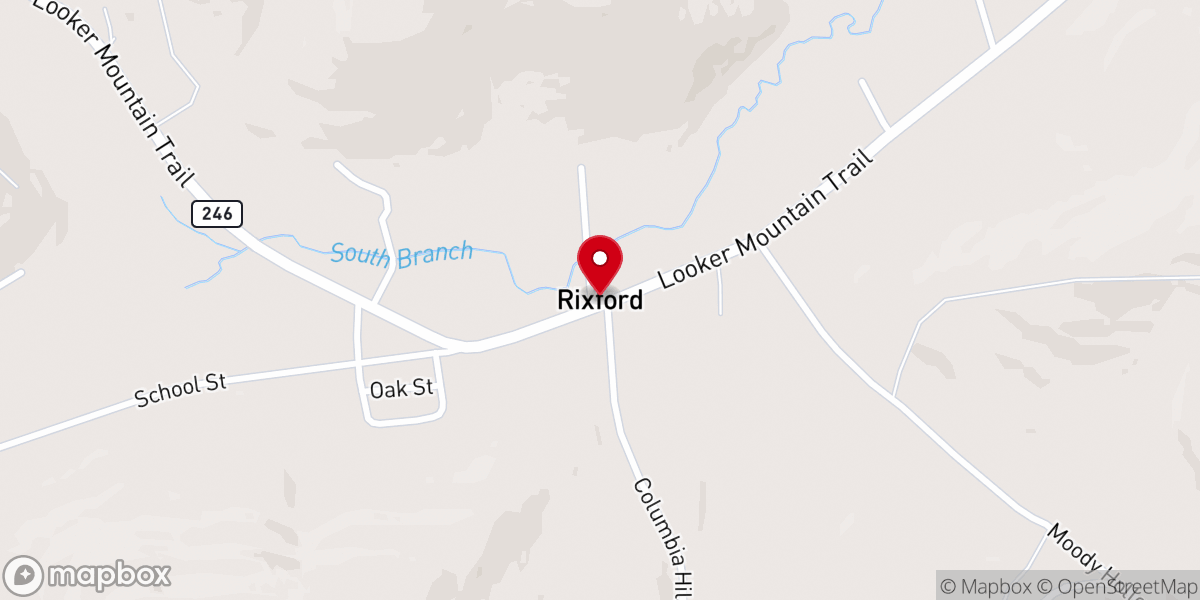 Map showing location of Rixford