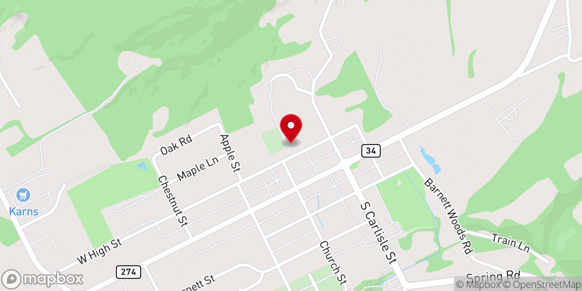 Map showing location of Parish House