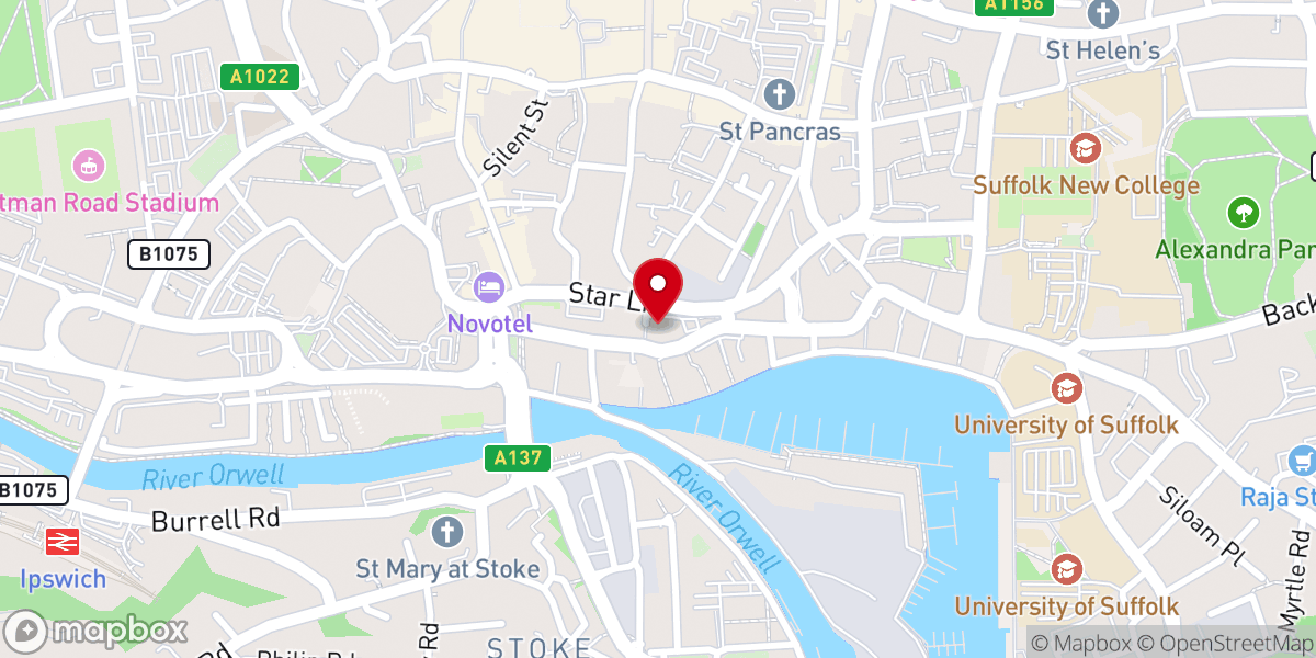 Map showing location of River Church Ipswich
