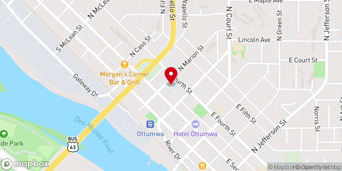 Map showing location of First Presbyterian Church