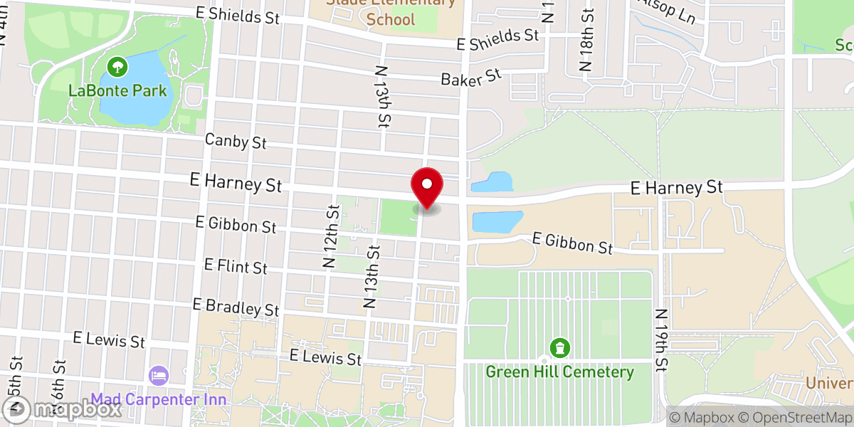Map showing location of Bethel Baptist Church