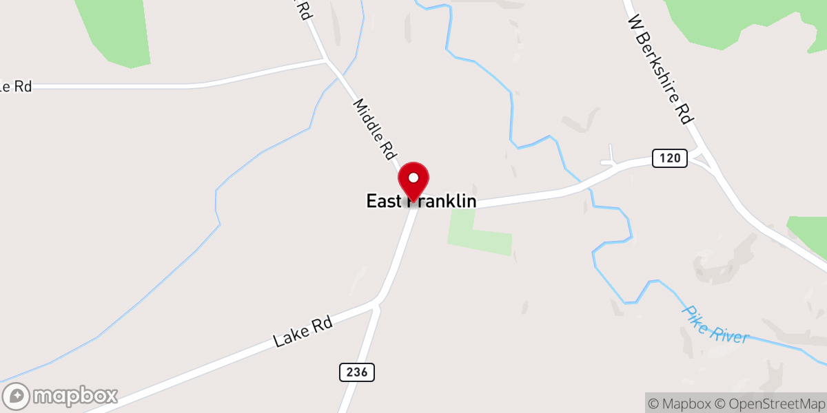 Map showing location of East Franklin