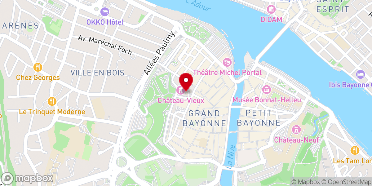 Map showing location of Château Vieux - Gaztelu Zaharra