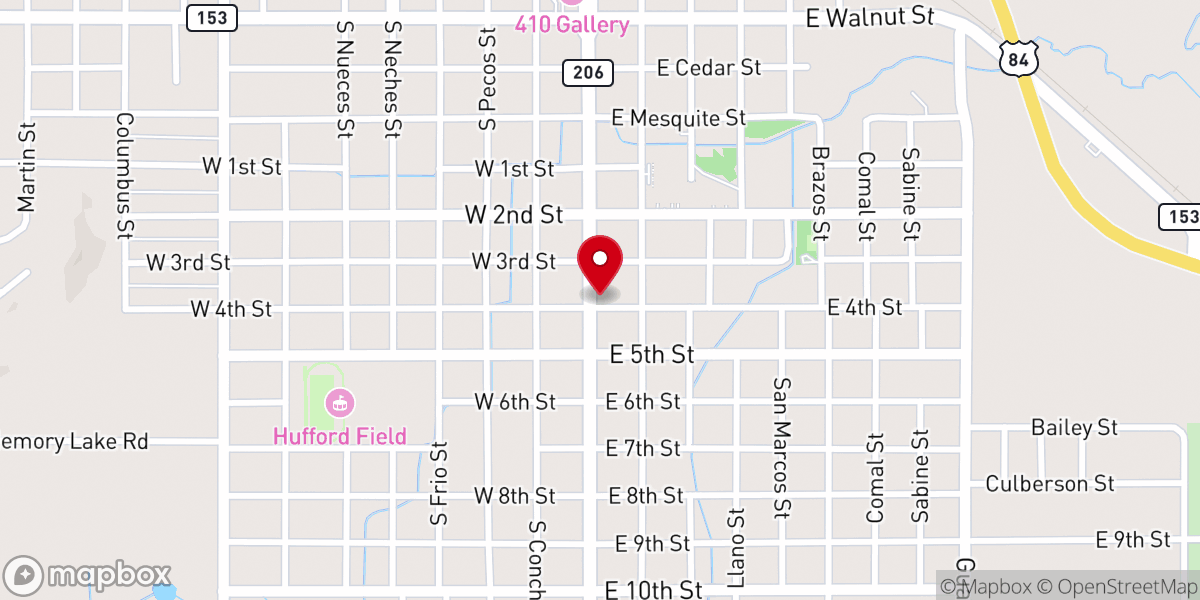 Map showing location of Bible Baptist Church