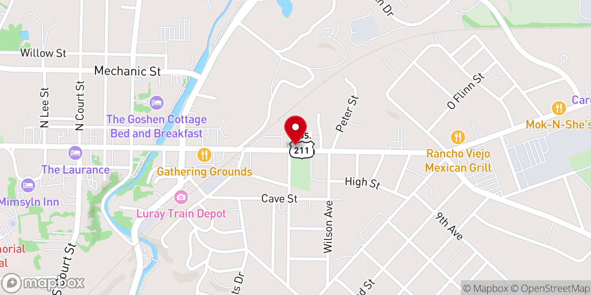 Map showing location of Saint Mark Evangelical Lutheran Church