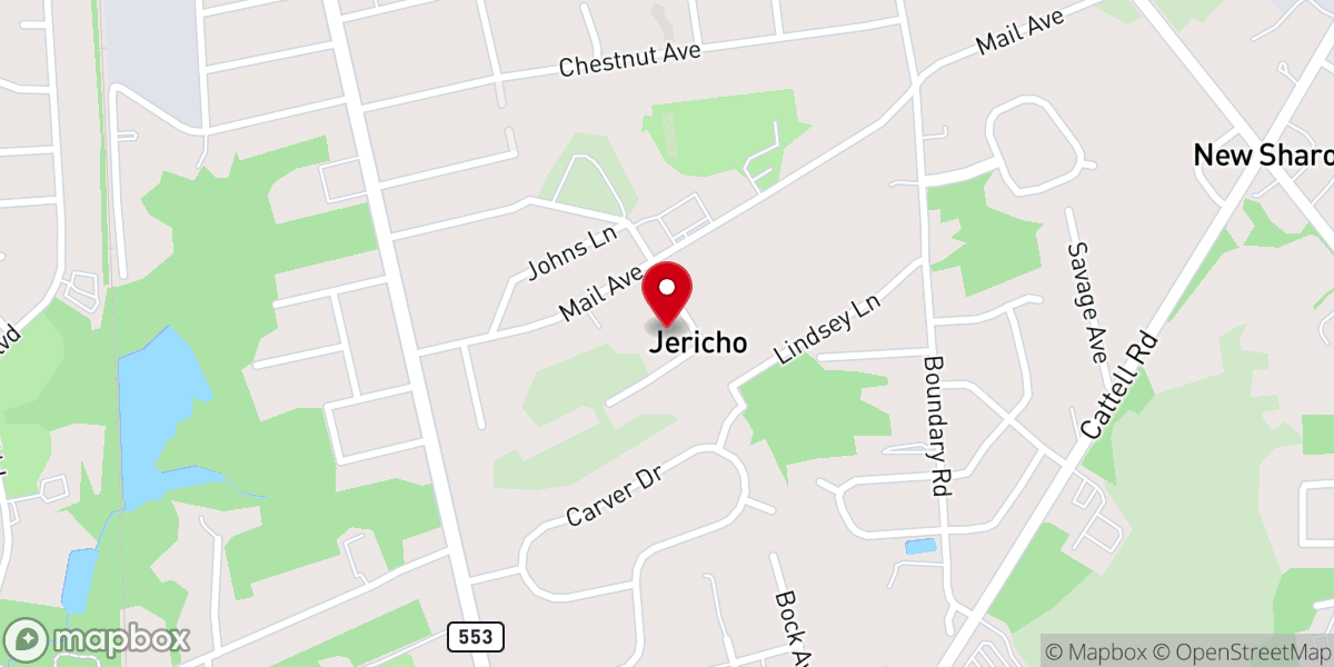 Map showing location of New Life Bible Church