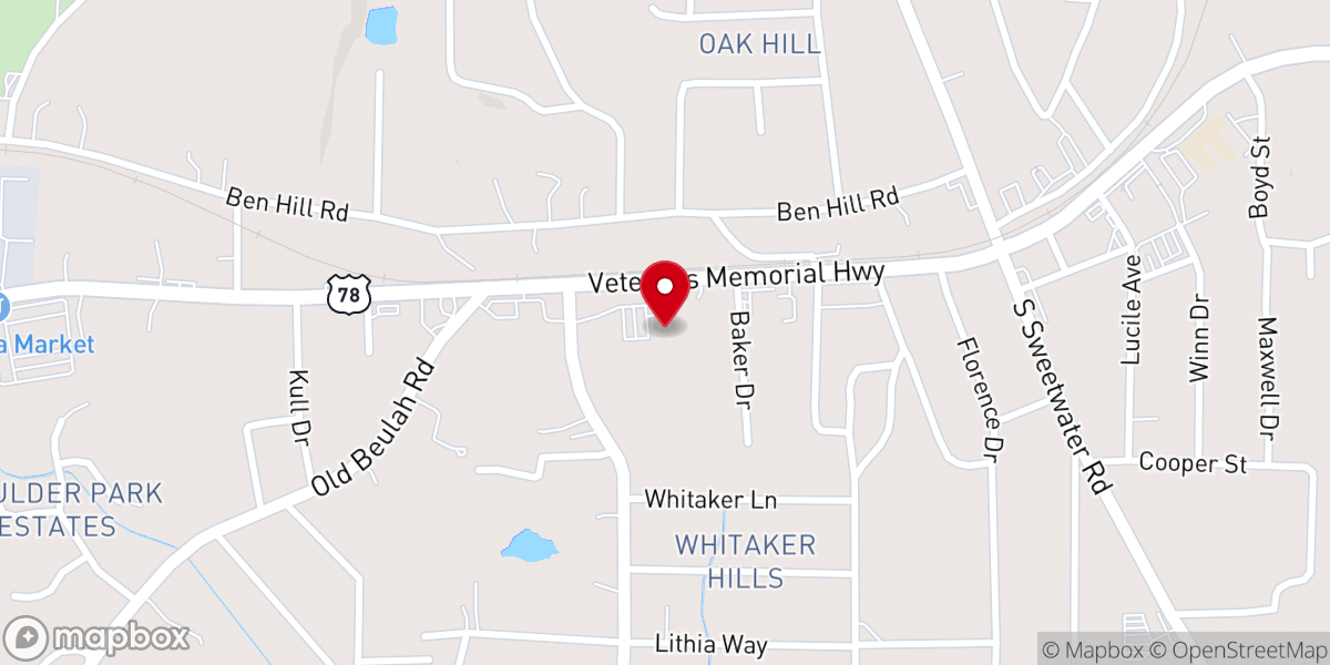Map showing location of Seven Springs Church | Lithia Springs