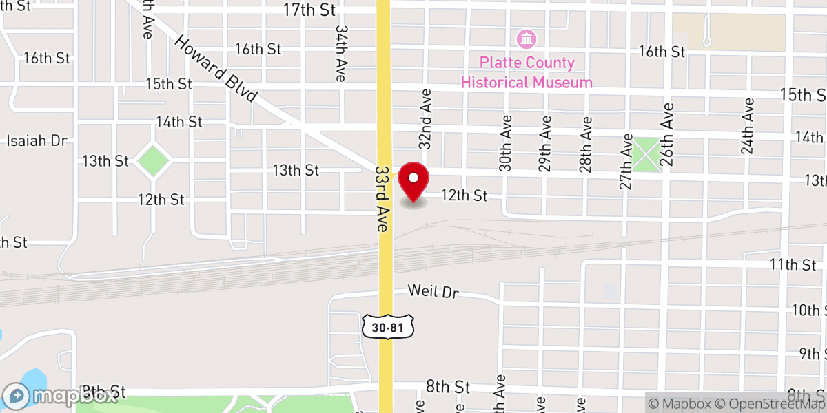 Map showing location of Eagles Club Ball Room