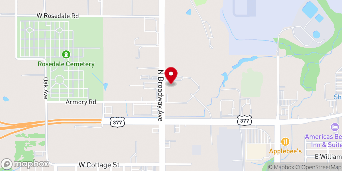 Map showing location of Pontotoc County Agri-Plex & Convention Center
