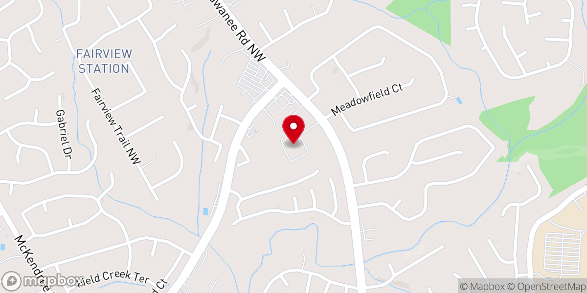 Map showing location of First Romanian Baptist Church of Atlanta
