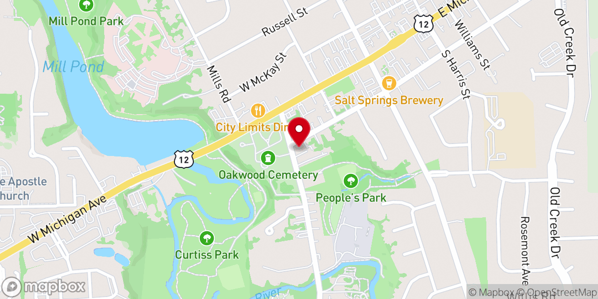 Map showing location of New Life Tabernacle Washtenaw