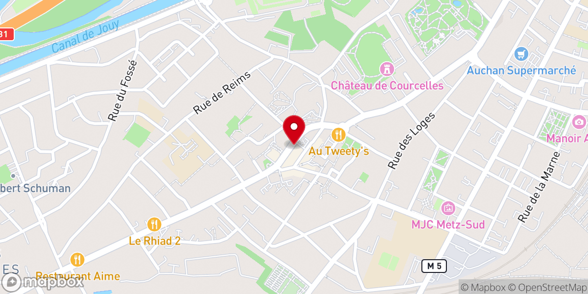 Map showing location of Centre d'Accueil Universel - Metz