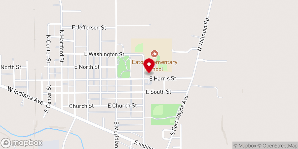 Map showing location of Eaton Church of God