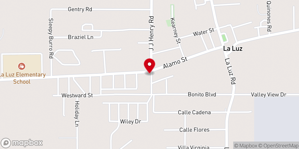 Map showing location of La Luz Bible Church