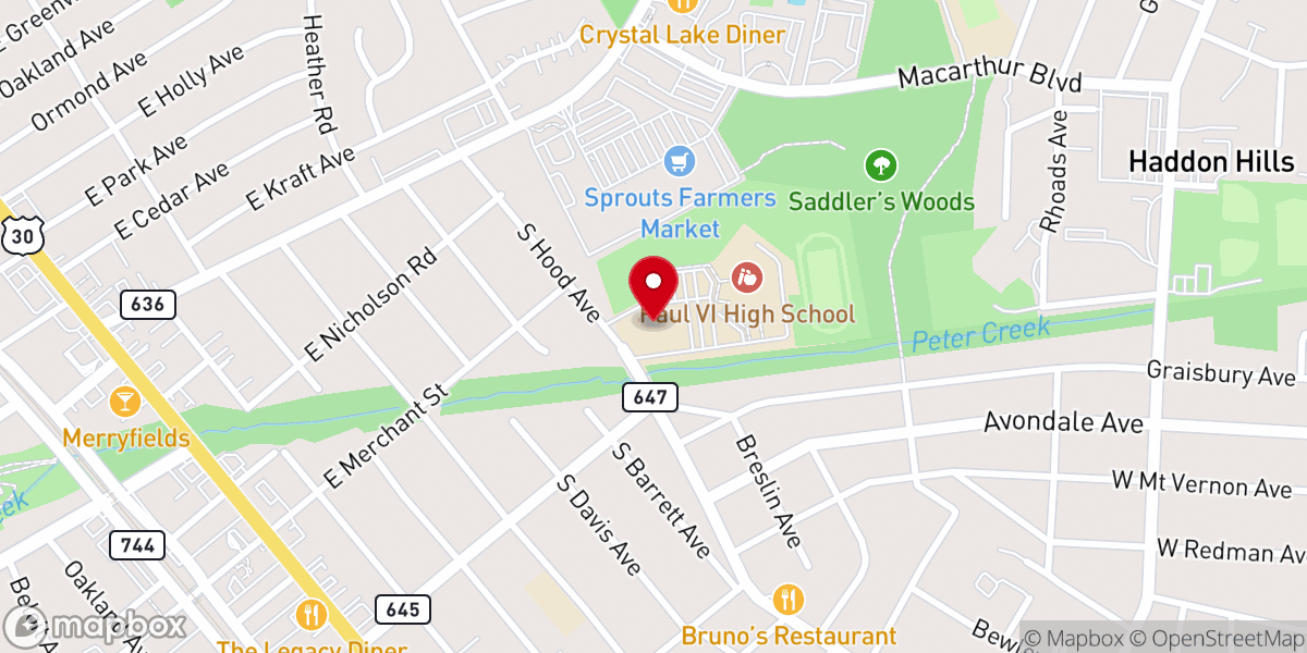 Map showing location of Saint Joseph the Worker Parish, Saint Vincent Pallotti Church