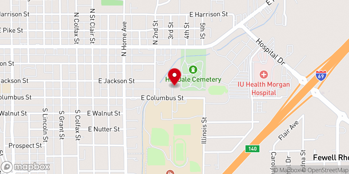 Map showing location of Emmanuel Church Martinsville Campus