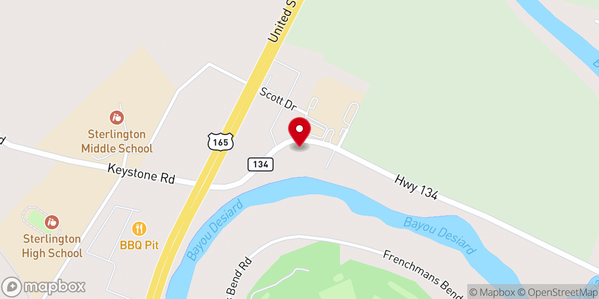 Map showing location of Ouachita Parish Fire Station
