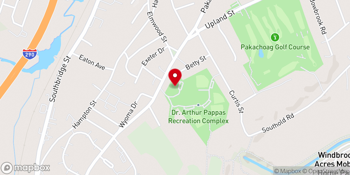 Map showing location of Pakachoag Church