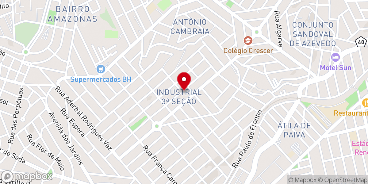 Map showing location of Igreja Batista do Bairro Industrial
