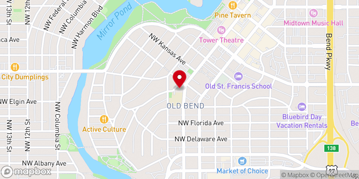 Map showing location of Trinity Episcopal Church