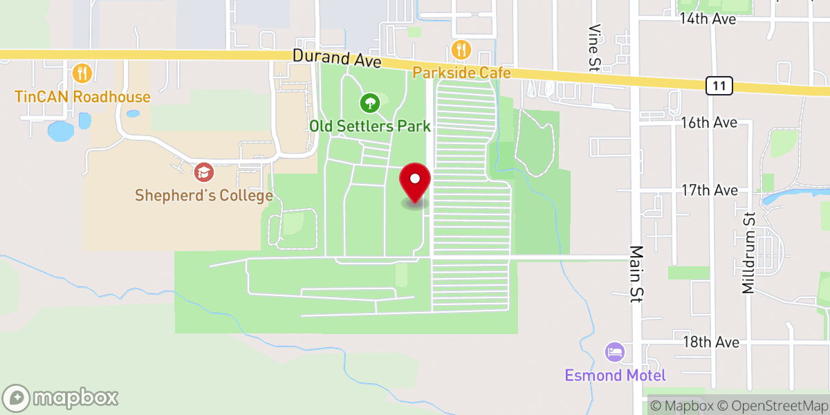 Map showing location of Racine County Fairgrounds