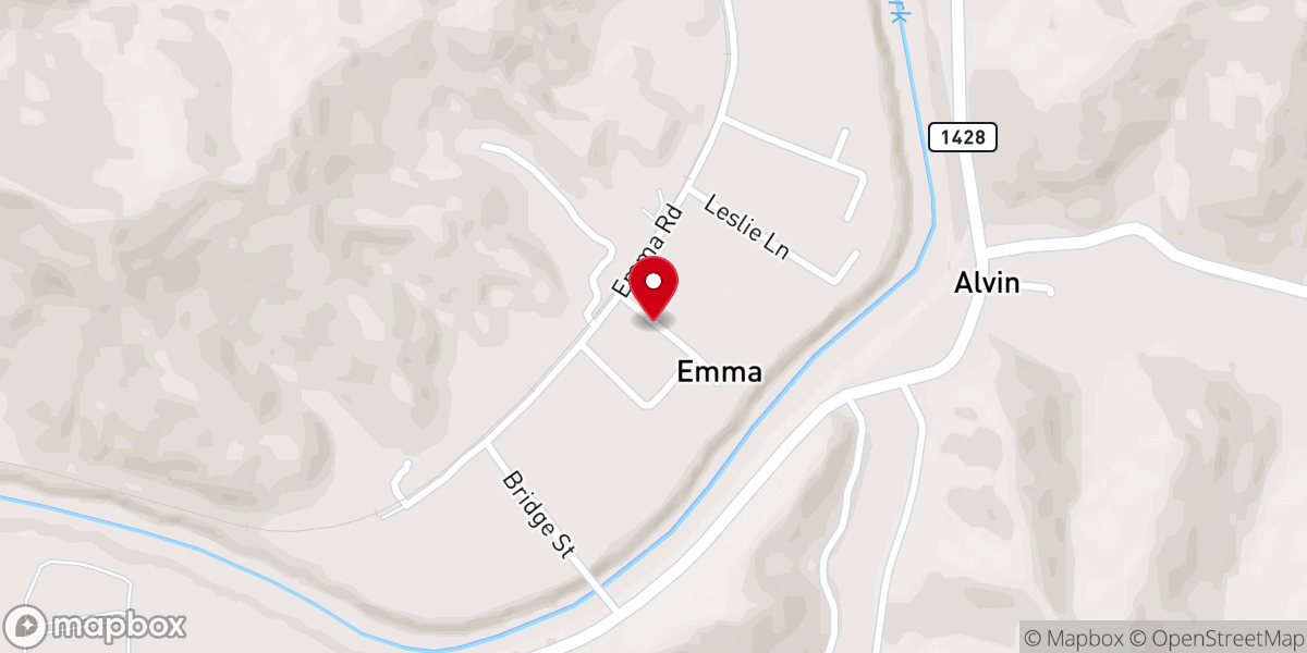 Map showing location of Emma United Methodist Church