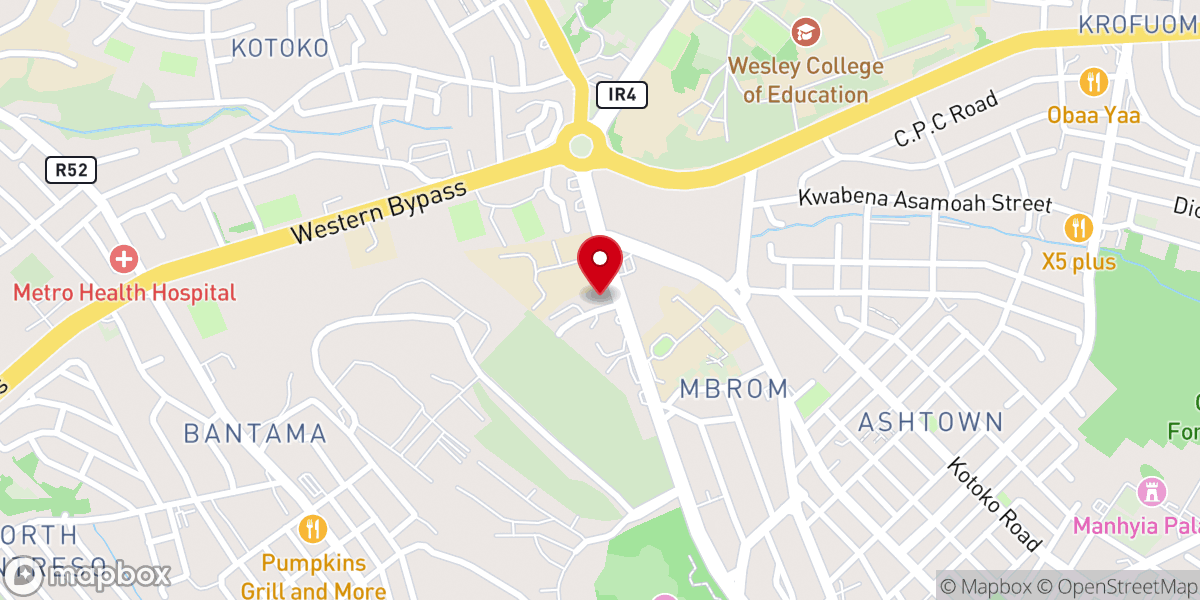 Map showing location of HOUSE OF FAITH MINISTRIES, KUMASI CENTRAL CHURCH