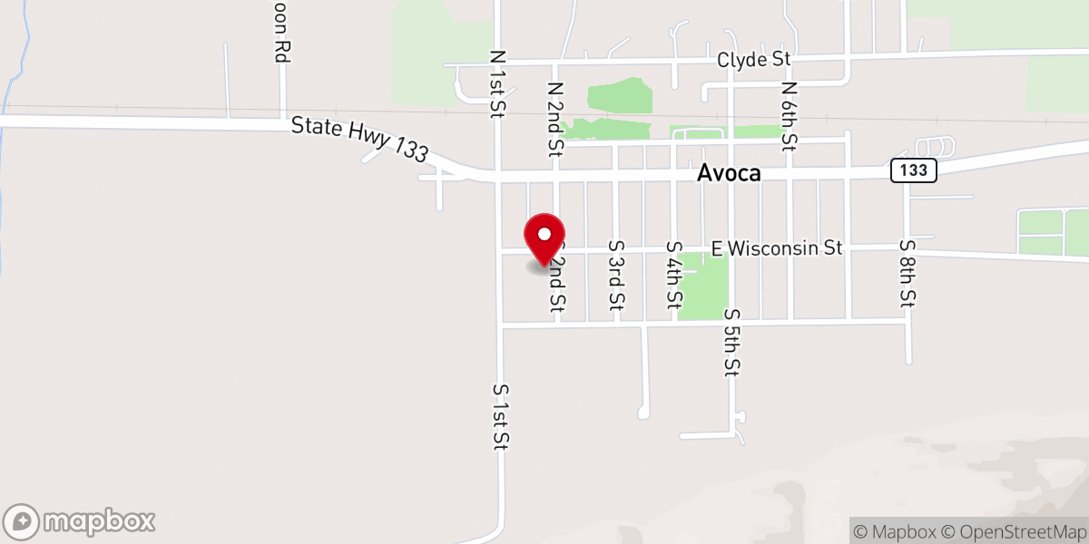 Map showing location of Iglesia Bíblica de Avoca