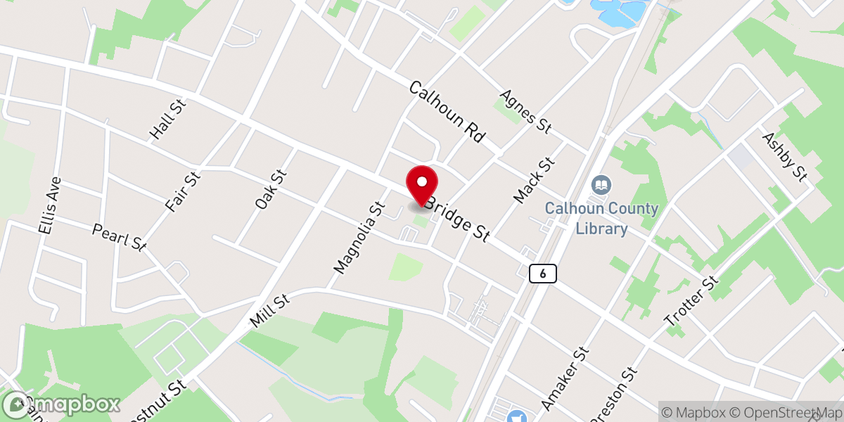 Map showing location of First Baptist Church St Matthews