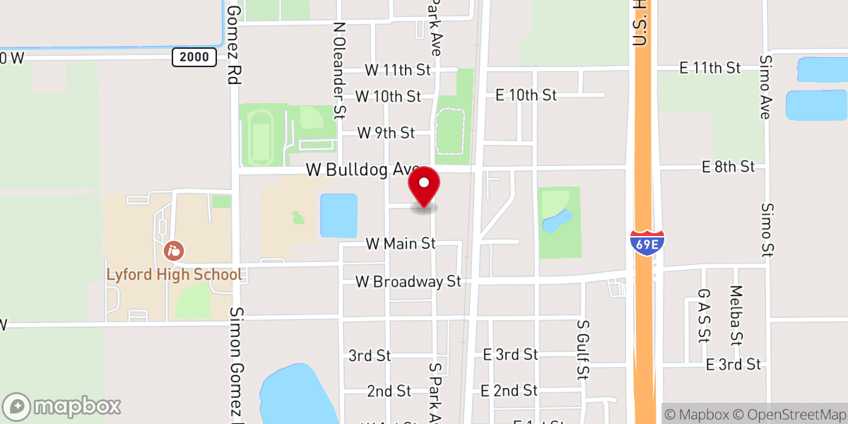 Map showing location of Bethel Lutheran Church