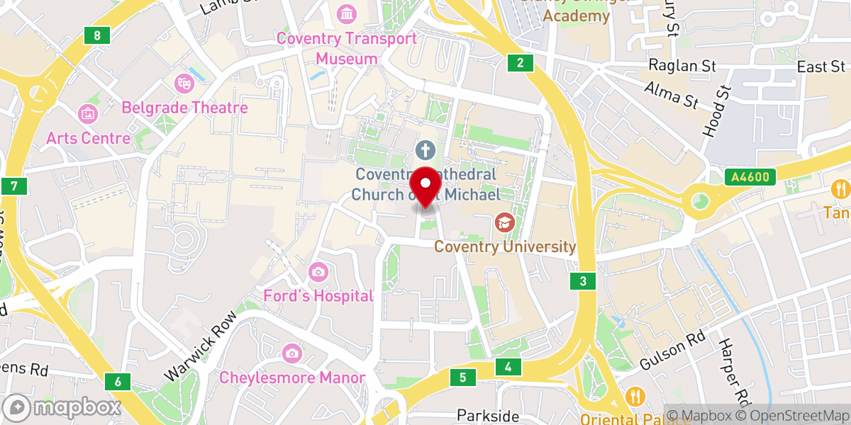 Map showing location of CCI UK, Coventry Campus
