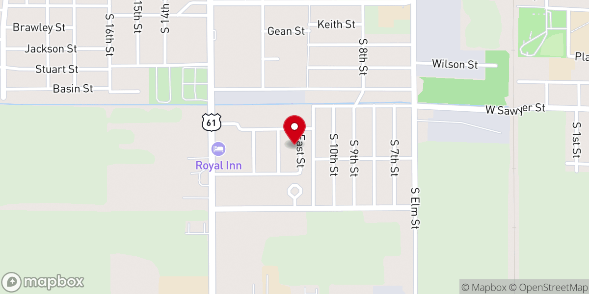 Map showing location of New Jerusalem Baptist Church