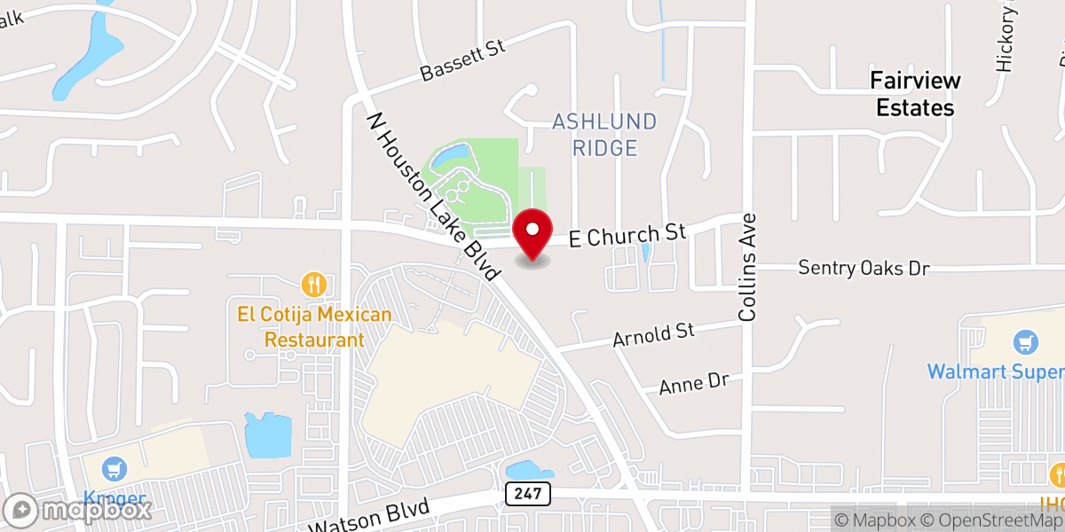 Map showing location of First Baptist Church of Centerville