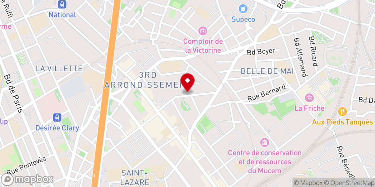 Map showing location of Église catholique Saint-Antoine à Marseille