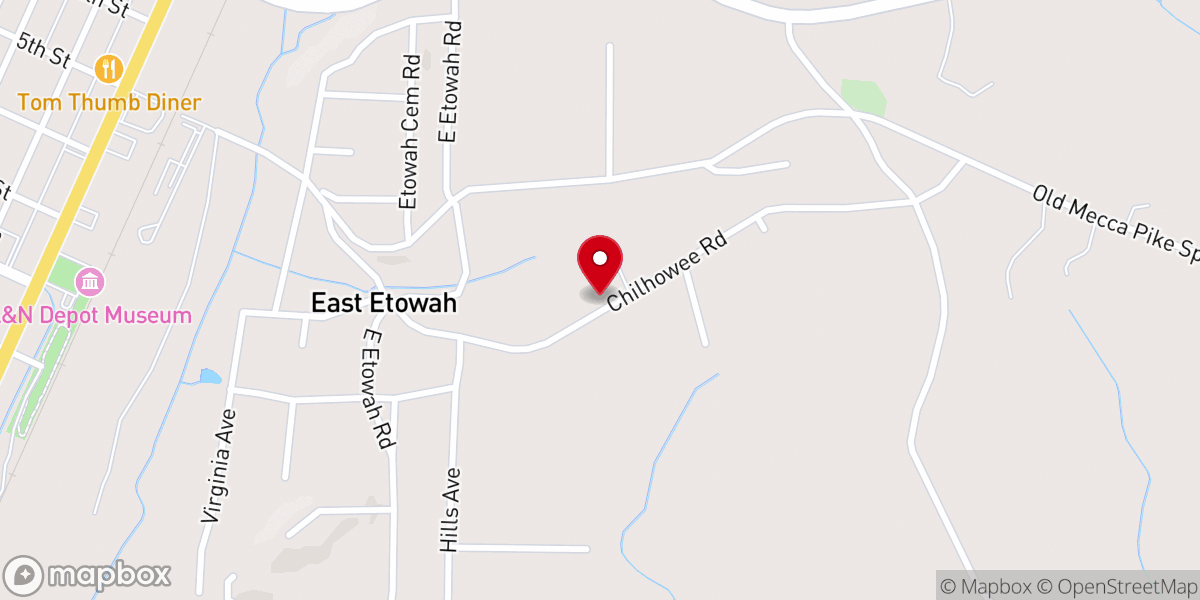 Map showing location of E Etowah First Church of God