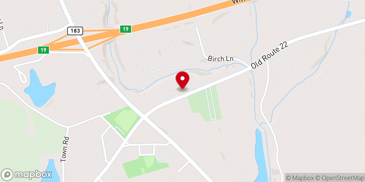 Map showing location of Zion Blue Mountain UCC