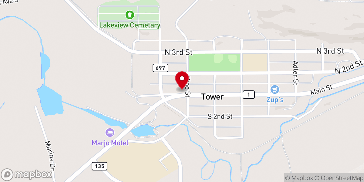 Map showing location of Lake Vermilion Cultural Center