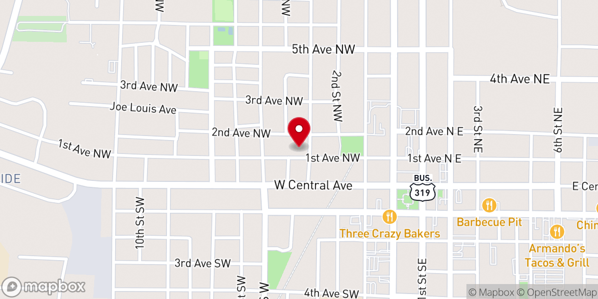 Map showing location of St James Freewill Baptist Church