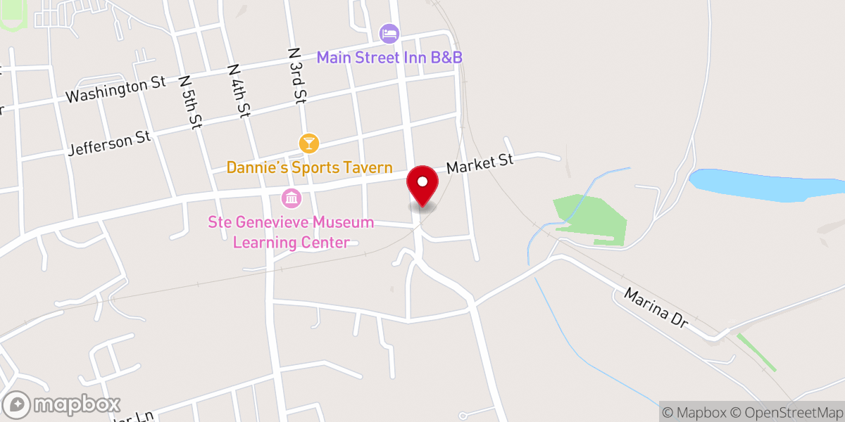 Map showing location of First Presbyterian Church