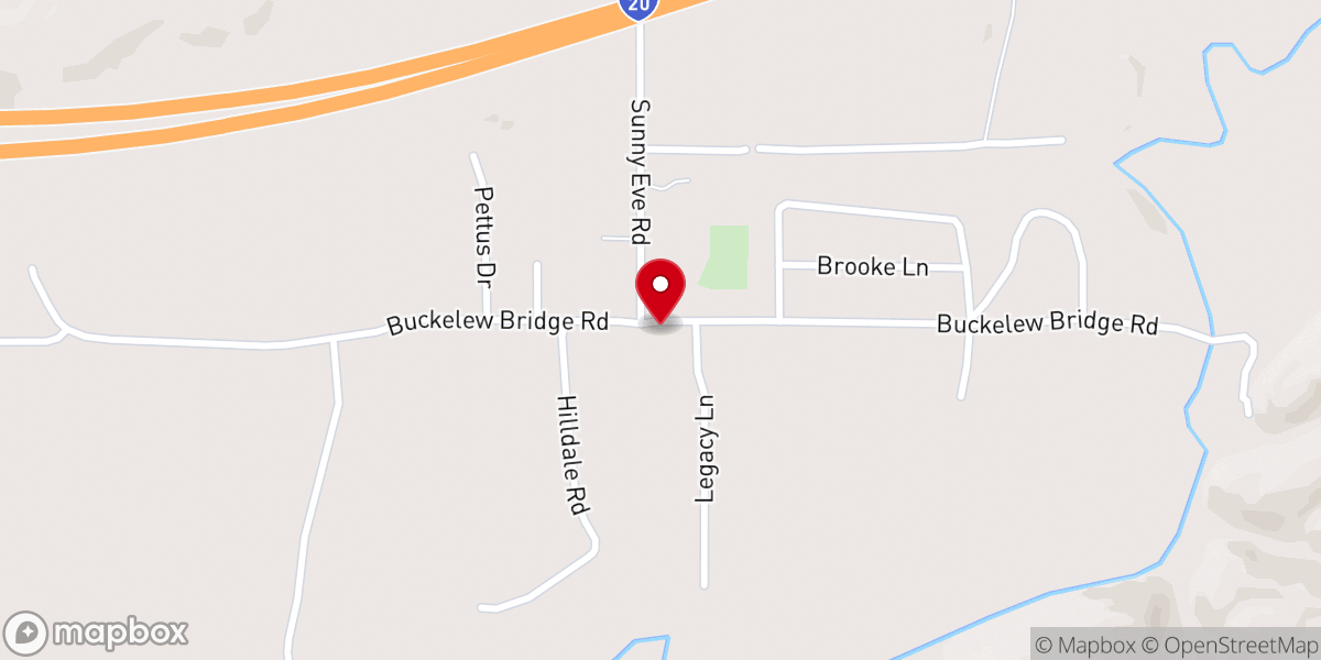 Map showing location of Sunny Eve Baptist Church