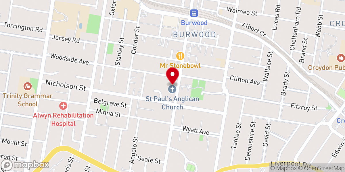 Map showing location of Saint Paul's Anglican Church
