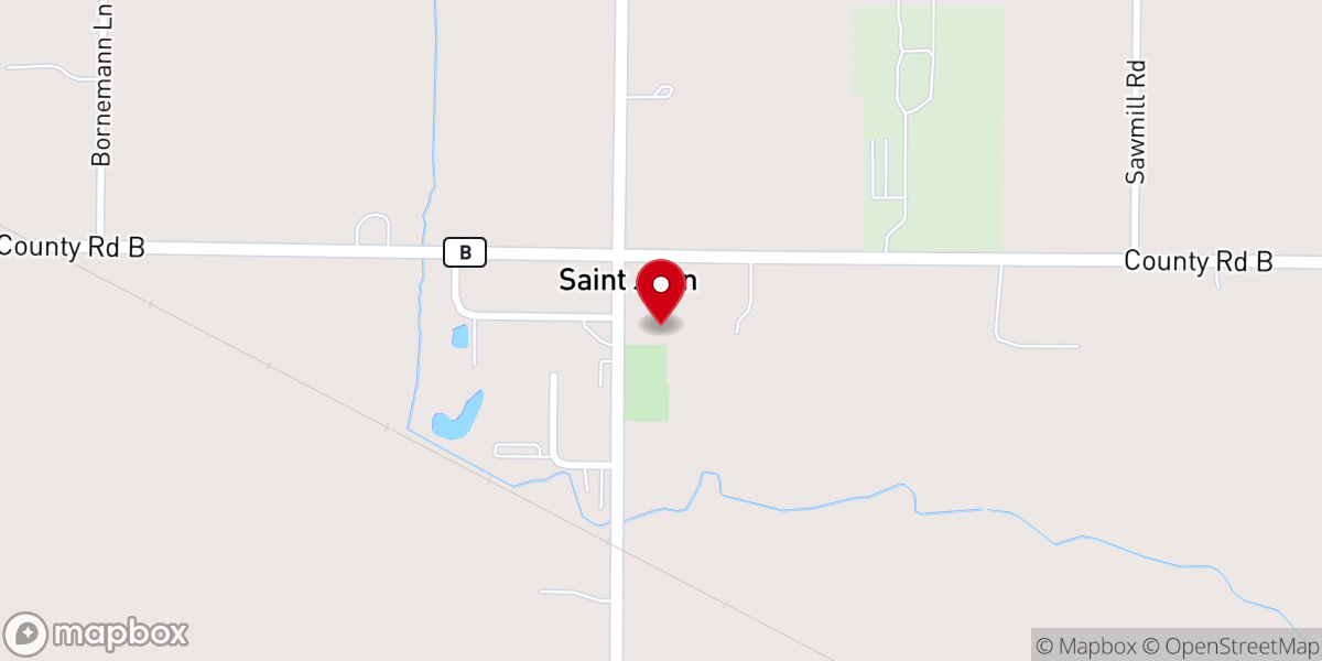 Map showing location of St John Catholic Church