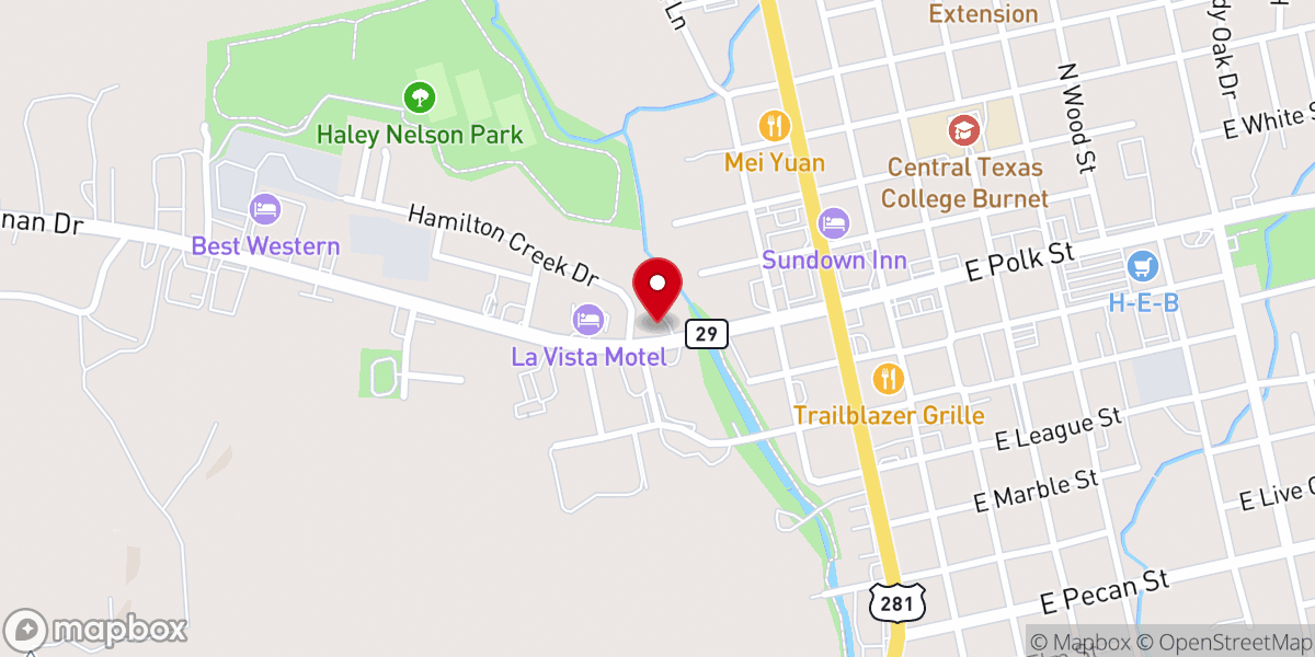 Map showing location of Crazy Gals Cafe
