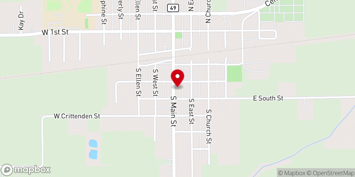 Map showing location of Burwell Steve