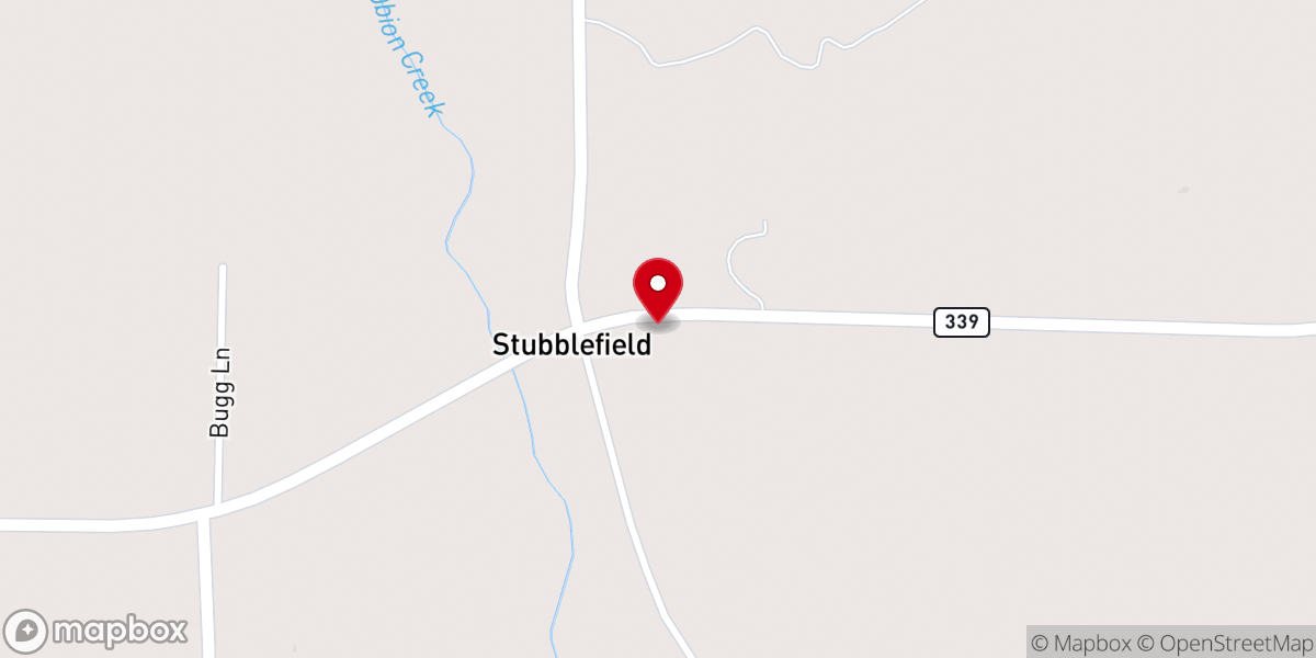 Map showing location of Enon Baptist Church
