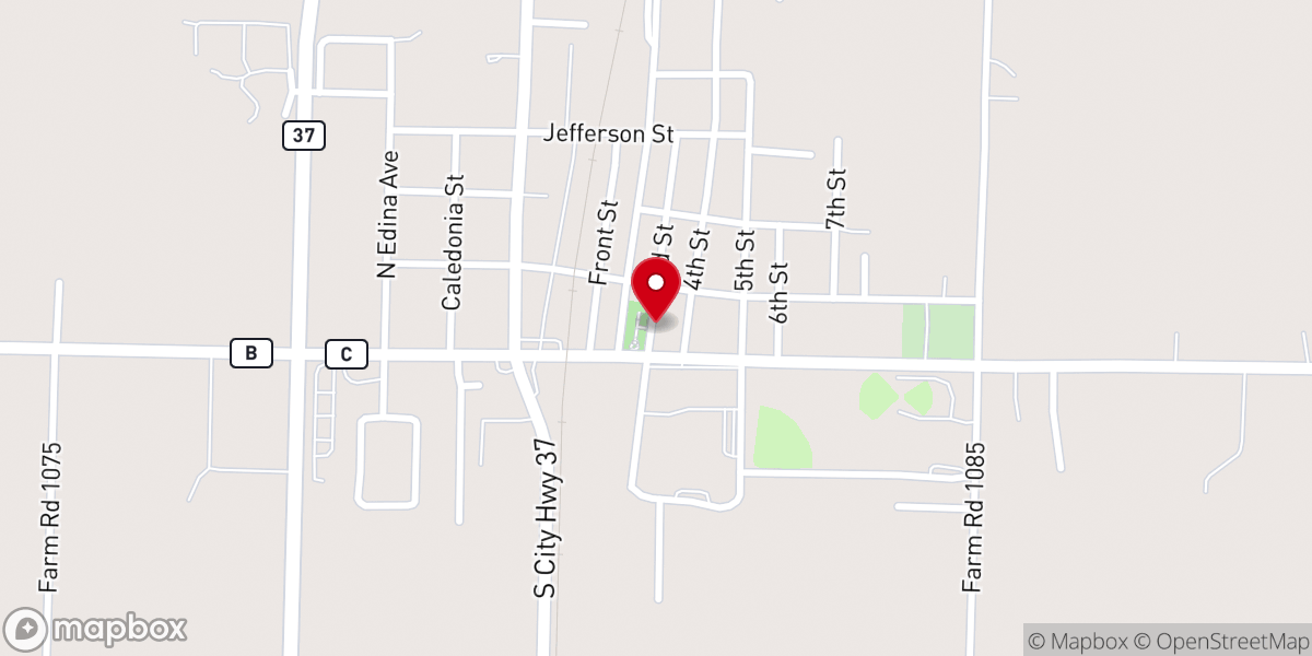 Map showing location of First Baptist Church