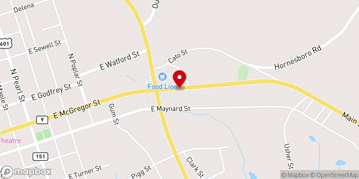 Map showing location of Pageland Church of God