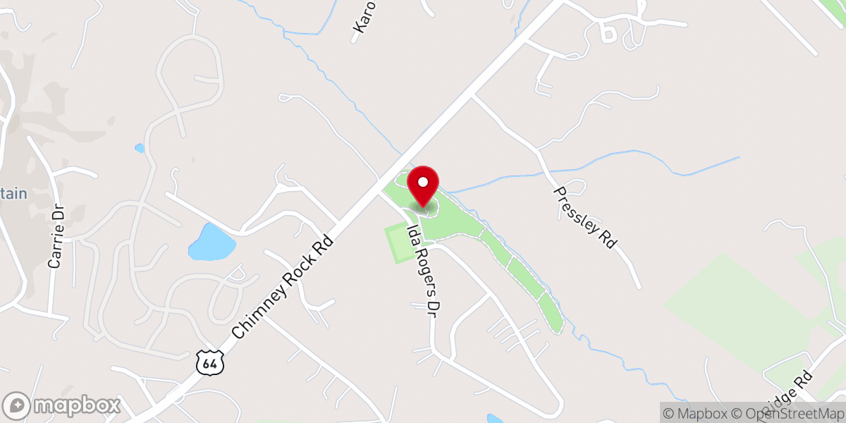 Map showing location of Mountain Harvest Worship Center