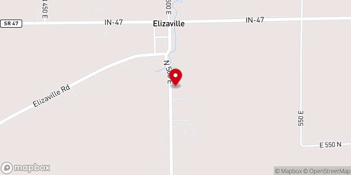 Map showing location of Elizaville Christian Church